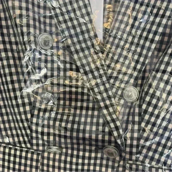 Veronica Beard Dickey Jacket Blazer Size 2 Black/Ecru Gingham Plaid Check - Picture 6 of 12